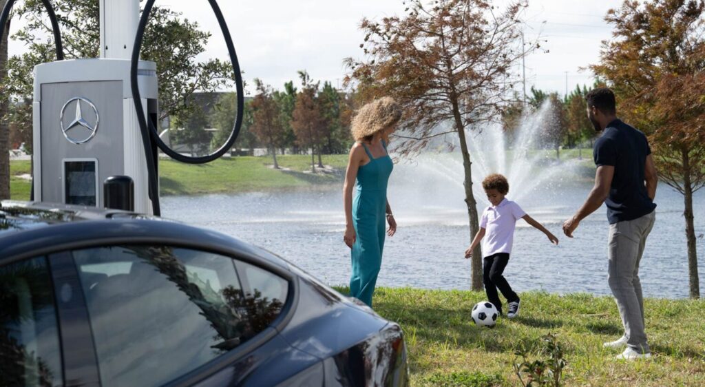 Mercedes-Benz High-Power Charging | EV Charging Near Soccer Stadium